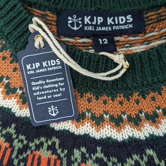 New with Tags KJP Kiel James Patrick Pumpkin Patch Sweater - Kids in Green 12 - Picture 3 of 4